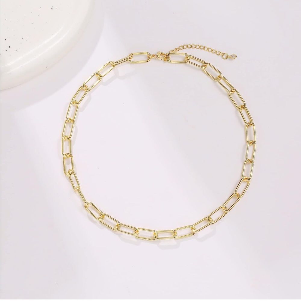 Gold 18k Gold Plated Chain Linked Necklace - Picture 4 of 4